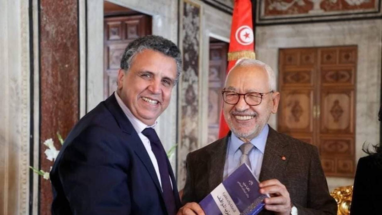 A Tunis, rencontre entre Abdellatif Ouahbi (PAM) et Rached Ghannouchi, président du Parlement tunisien et président du parti Ennahdha.
