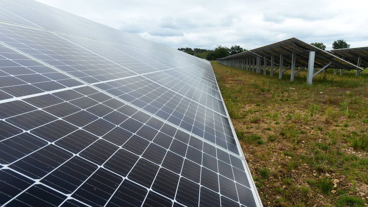 Un parc photovoltaïque à Le Mans, en France.
