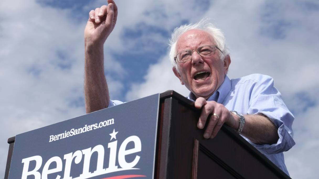 Bernie Sanders, sénateur et candidat à la primaire démocrate, lors d'un meeting à Santa Ana (Californie), le 21 février 2020.
