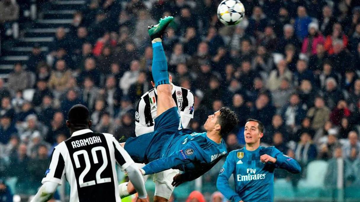 But de Cristiano Ronaldo contre la Juventus de Turin le 3 avril 2018 dans le cadre des quarts de finale de la Ligue des champions.
