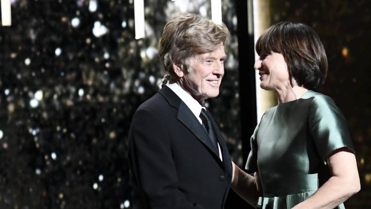 L'acteur américain Robert Redford et la présidente du jury des Césars, Kristin Scott-Thomas.
