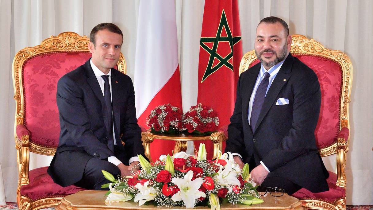 Le roi Mohammed VI et le président Macron.
