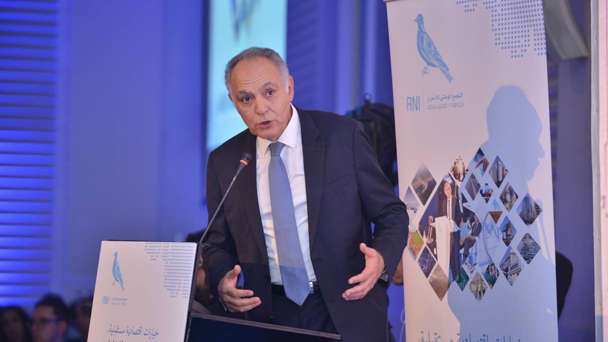 Salaheddine Mezouar, président du RNI et ministre des Affaires étrangères, le 29 juin à Casablanca.
