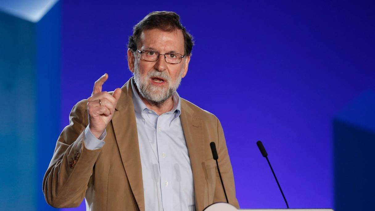 Mariano Rajoy, pendant son discours à Barcelone, le 12 novembre 2017.
