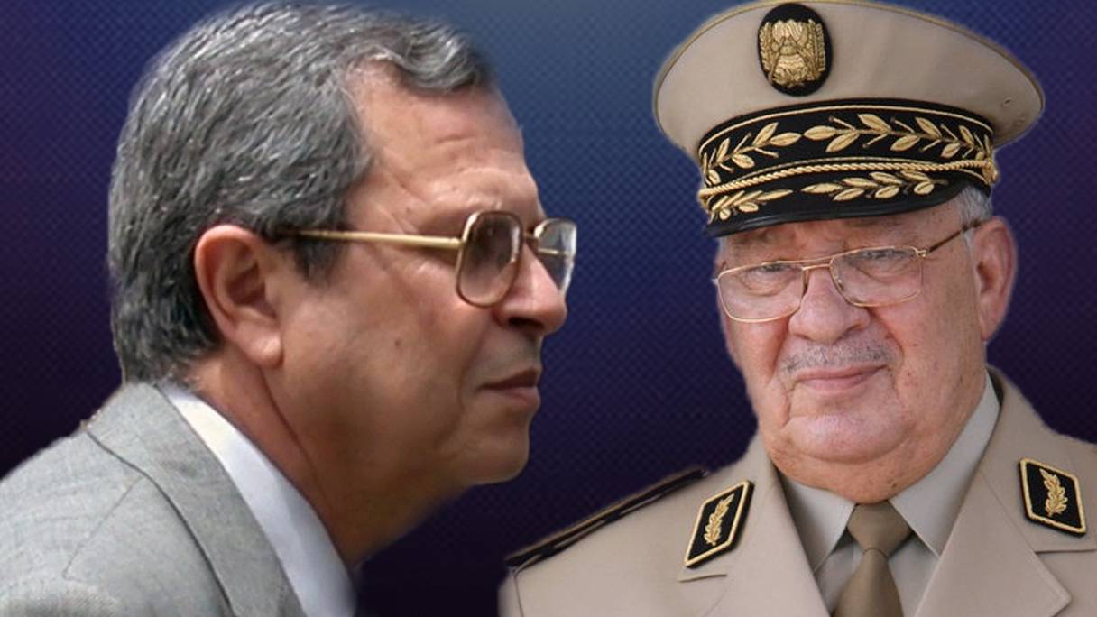 De g-à-d: L’ancien tout puissant patron du DRS, Mohamed Mediene, dit Toufik, et le général Ahmed Gaïd Salah, chef de l'armée algérienne.
