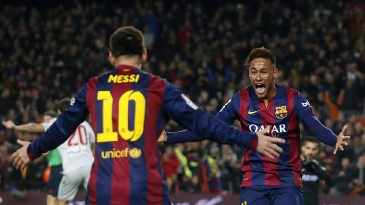 La joie de Messi et Neymar, dimanche 11 janvier au Camp Nou.
