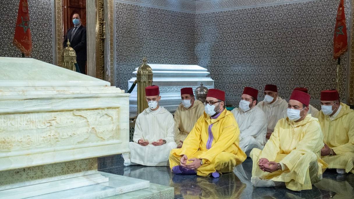 Au mausolée Mohammed V, le lundi 4 mai 2020 à Rabat.
