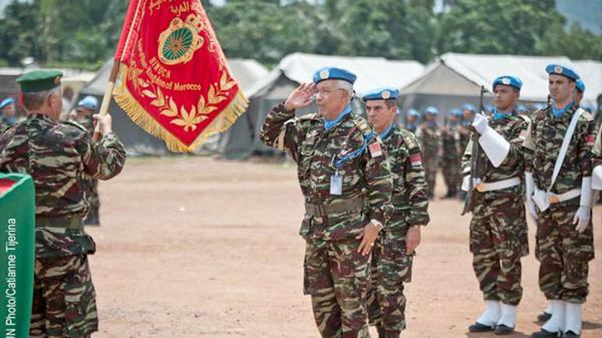 Le Contingent marocain des forces de l'ONU pour le maintien de la paix en Côte-d'Ivoire. 
