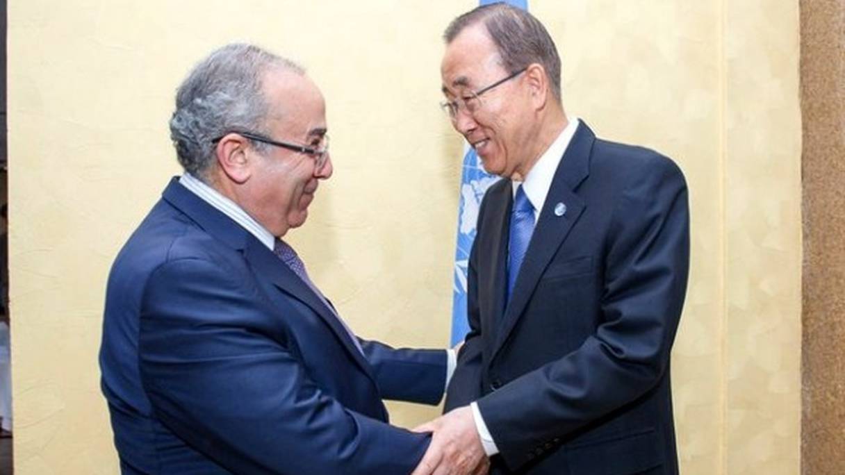 Ban Ki-moon roulait-il pour Alger? Ici, avec le ministre Ramtane Lamamra au siège de l'ONU, à New-York.
