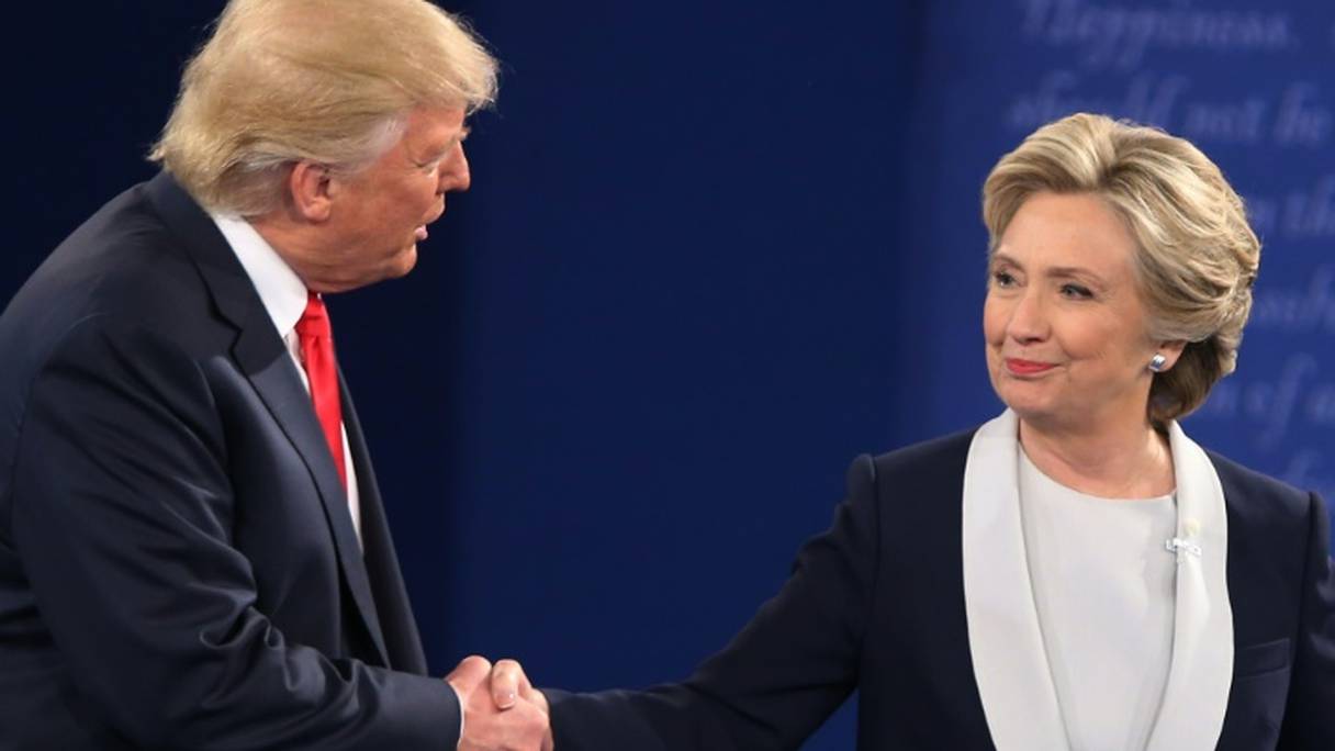 Donald Trump et Hillary Clinton à leur arrivée au débat TV, le 9 octobre 2016 à Saint-Louis (Missouri).
