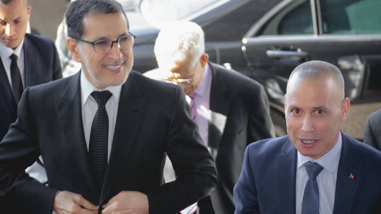 Le président de la Confédération des TPE-PME, Abdellah El Fergui, lors d'une rencontre avec le chef du gouvernement, Saâd-Eddine El Othmani.
