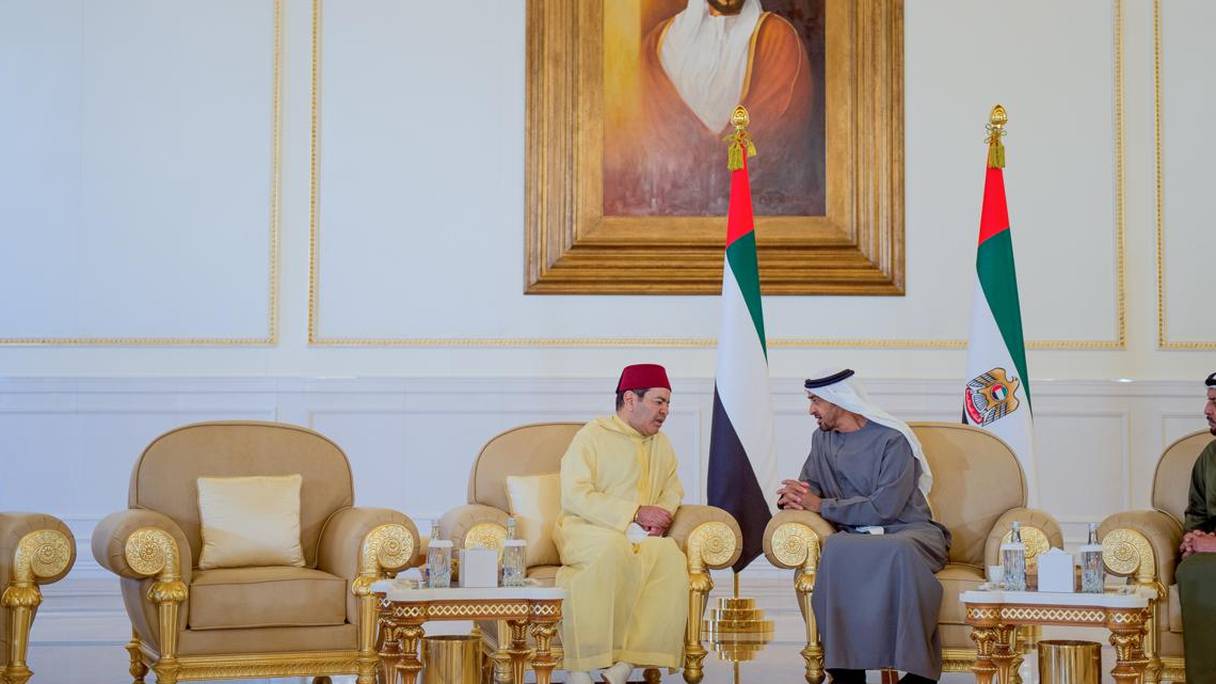 Le prince Moulay Rachid et Cheikh Mohammed Ben Zayed Al Nahyane, président de l'Etat des Emirats Arabes Unis.
