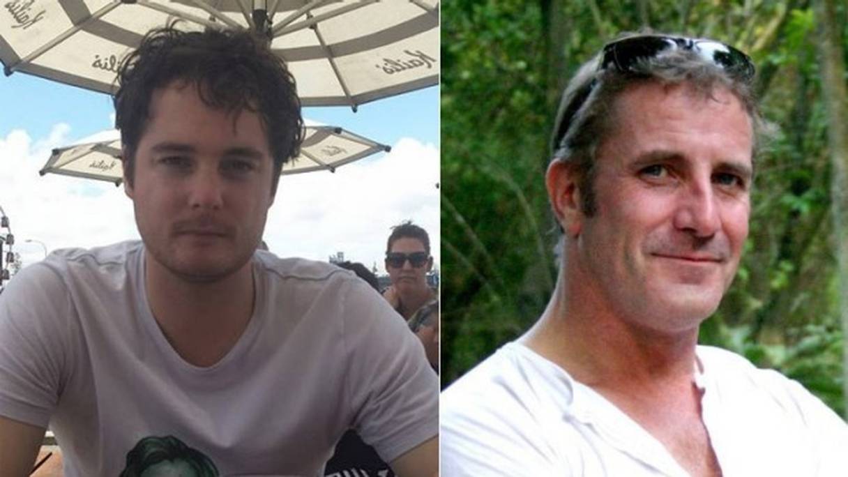Jack Couranz et Mark Gabbedy, deux des trois otages australiens.
