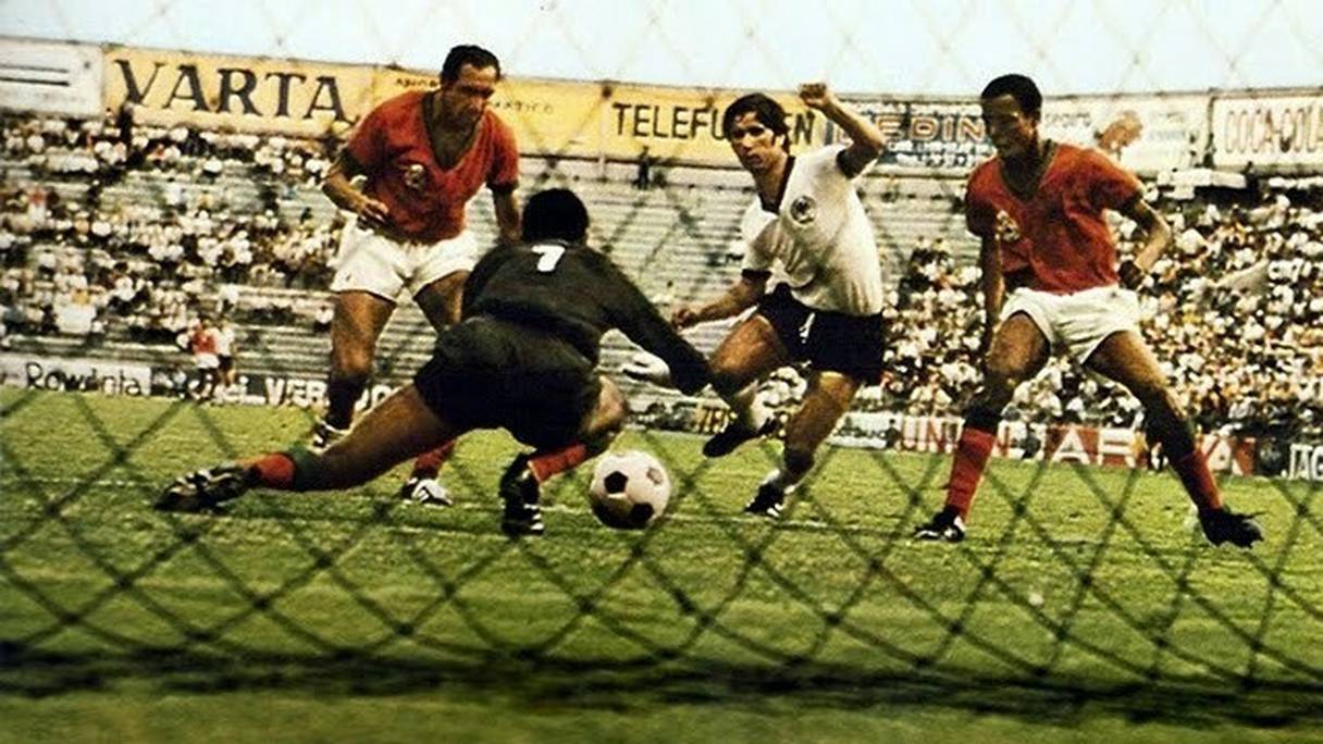 Maroc-Allemagne de l'ouest, disputé le 3 juin 1970 pour le compte du premier tour de la Coupe du Monde.
