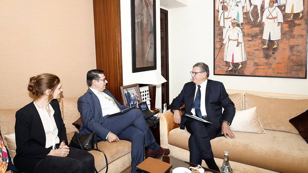 Le chef du gouvernement, Aziz Akhannouch, a reçu mardi 18 octobre 2022 à Rabat, le vice-président de la Banque iuropéenne d'Investissement (BEI), Ricardo Mourinho Félix.
