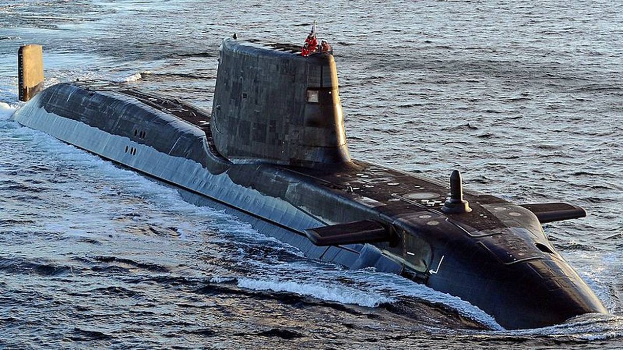 Le sous-marin nucléaire d’attaque britannique HMS Ambush, deuxième bâtiment de la classe Astute.
