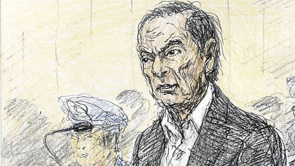 Un dessin de presse de Carlos Ghosn, ce mardi 8 janvier 2019, au tribunal à Tokyo. 
