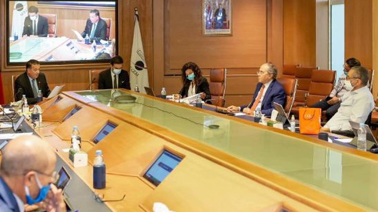 Les membres du conseil d'administration de la CGEM, réunis jeudi 24 septembre 2020 à Casablanca, au siège de la confédération patronale. 

