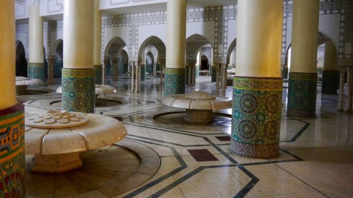 La salle d'ablutions de la Mosquée Hassan II à Casablanca
