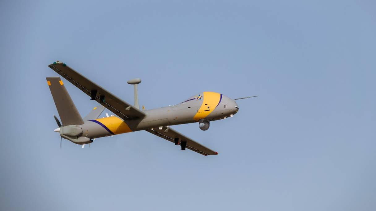 Un drone Hermes 900 StarLiner, de la compagnie israélienne Elbit Systems.
