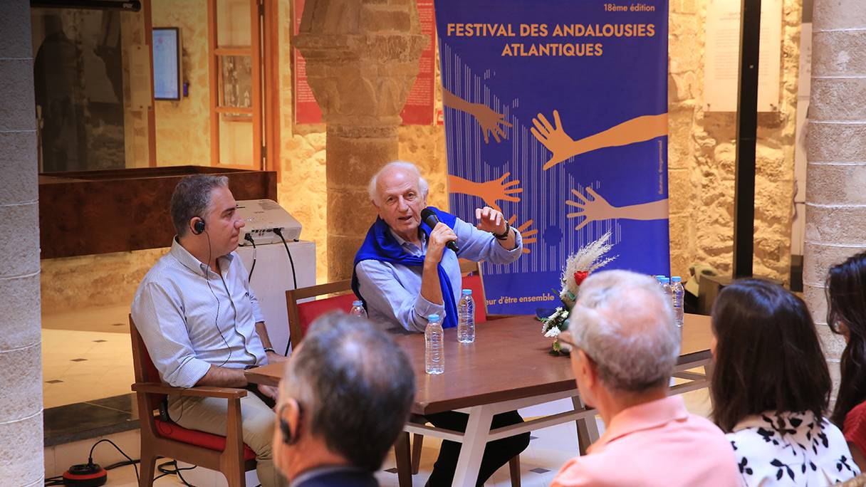 André Azoulay, conseiller du roi Mohammed VI et également président fondateur de l’association Essaouira Mogador,  lors du Forum des andalousies, le 28 octobre 2022.
