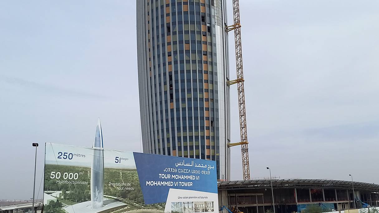 Les travaux de la tour Mohammed VI sont entrés dans leur phase de finition.
