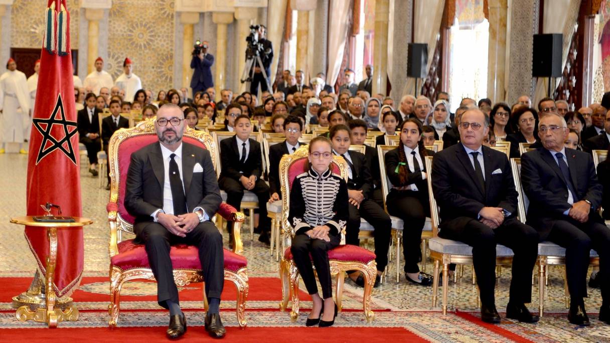 Le roi Mohammed VI et la princesse Lalla Khadija, le 17 septembre 2018 au Palais royal de Rabat.

