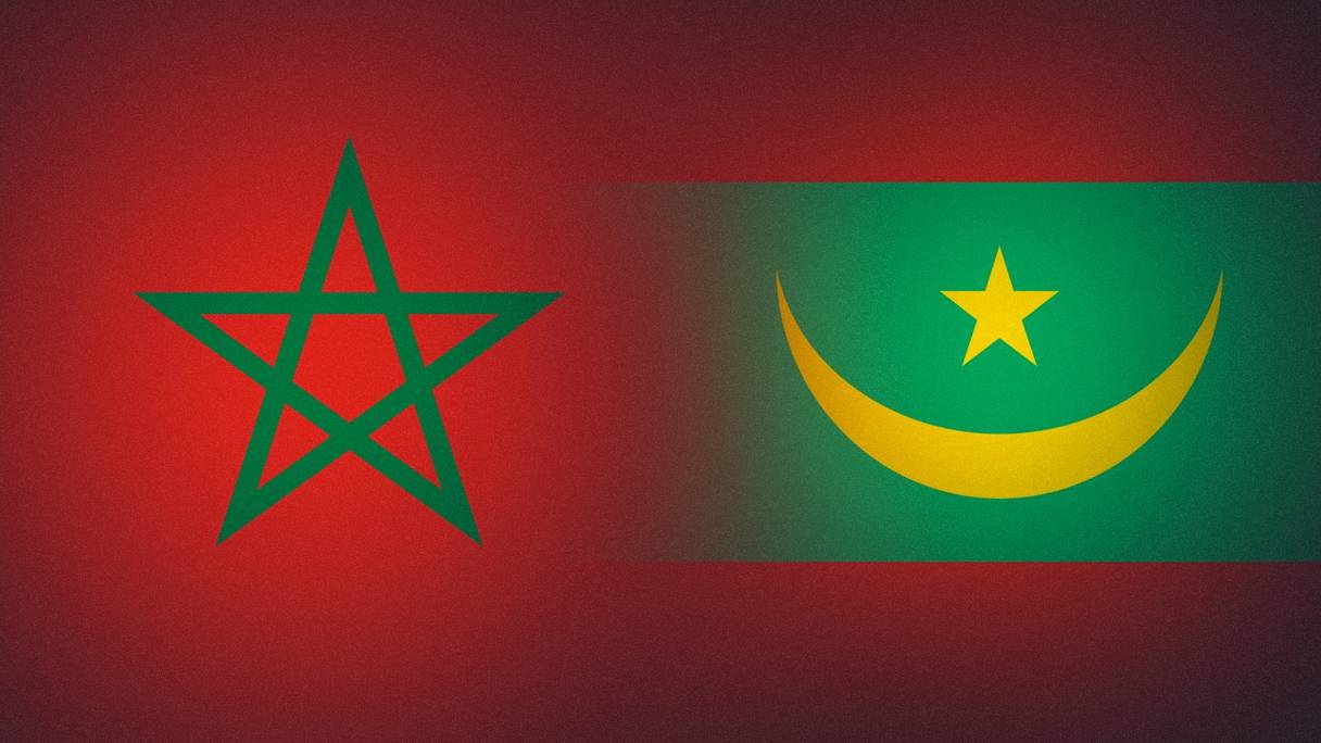 Représentation des drapeaux du Maroc et de la Mauritanie. (Photomontage)
