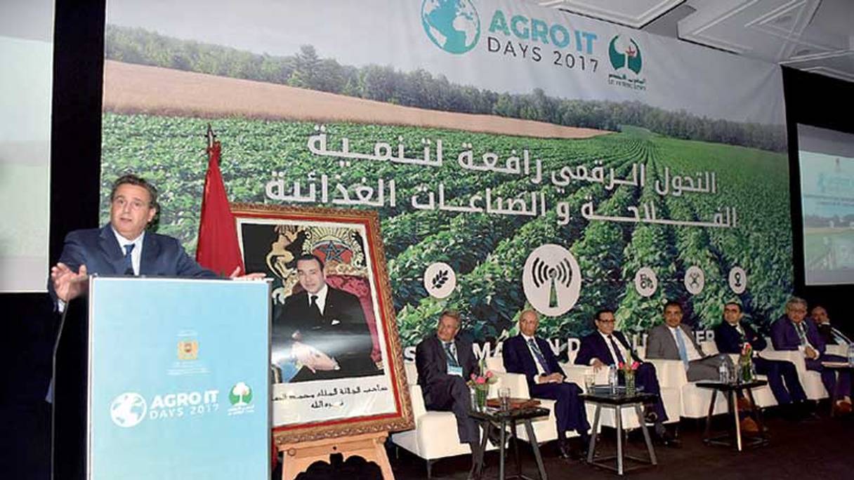 Aziz Akhannouch présidant l’ouverture des Agro IT Days 2017.

