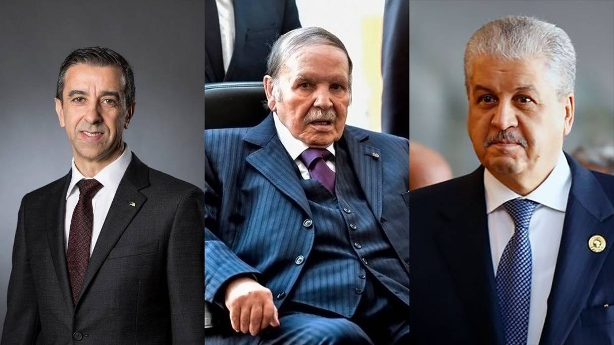 Montage photo: Ali Haddad (patron du Forum des chefs-d'entreprise), Abdelaziz Bouteflika (président), Abdelmalek Sellal (ex-premier ministre). 
