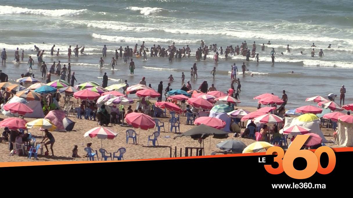 La plage de Aïn Diab le 18 août 2020. 
