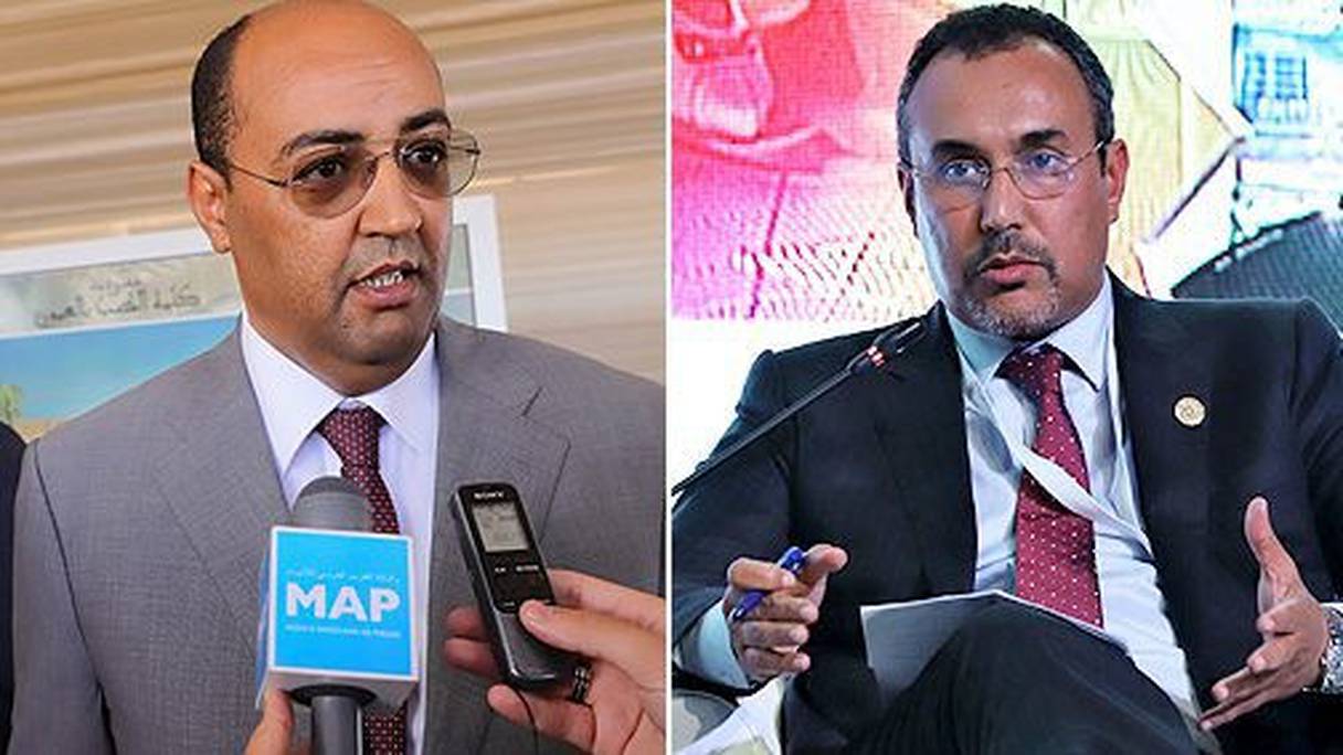 MM. Ould Errachid et El Khattat, respectivement présidents des régions de Laâyoune-Sakia El Hamra et Dakhla-Oued Eddahab.
