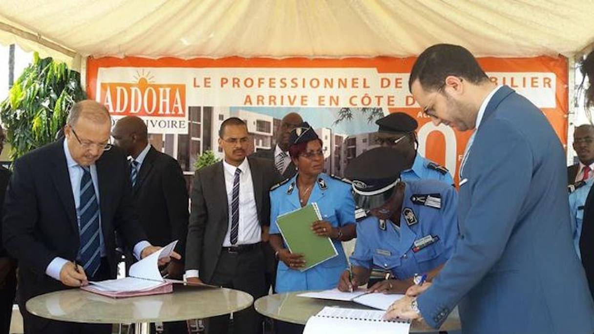Cérémonie de signature de la convention tripartite entre Addoha, BOA Côte d'Ivoire et le FPPN.
