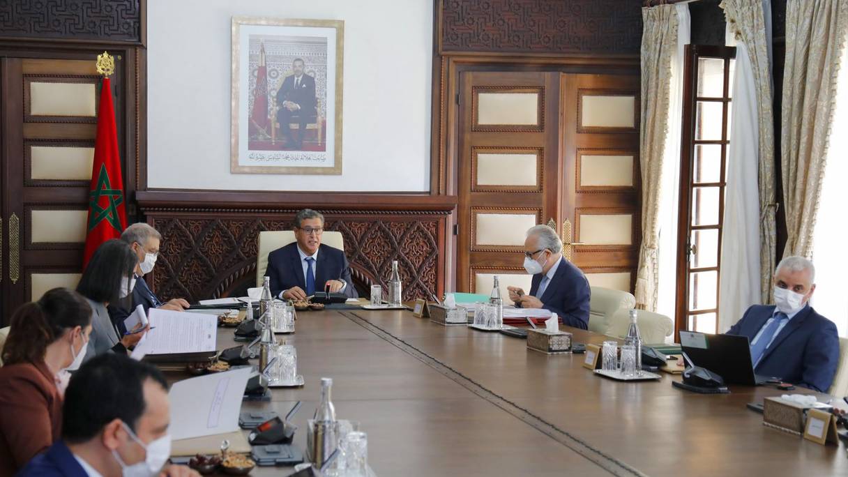 Tenue de la réunion du Conseil de gouvernement, sous la présidence du chef de l'Exécutif, Aziz Akhannouch.
