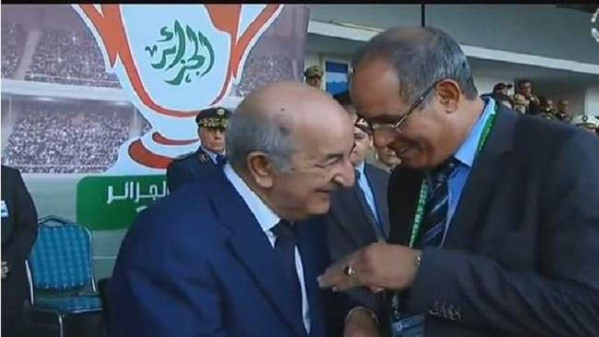 L'entraîneur Badou Zaki Abdelmajid Tebboune alors Premier ministre algérien.
