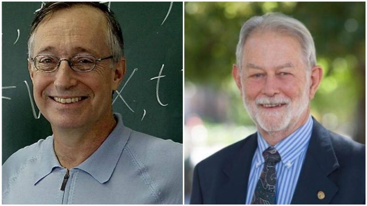 Le Prix Nobel d'économie a été décerné lundi 12 octobre 2020 aux Américains Paul Milgrom (à gauche) et Robert Wilson.
