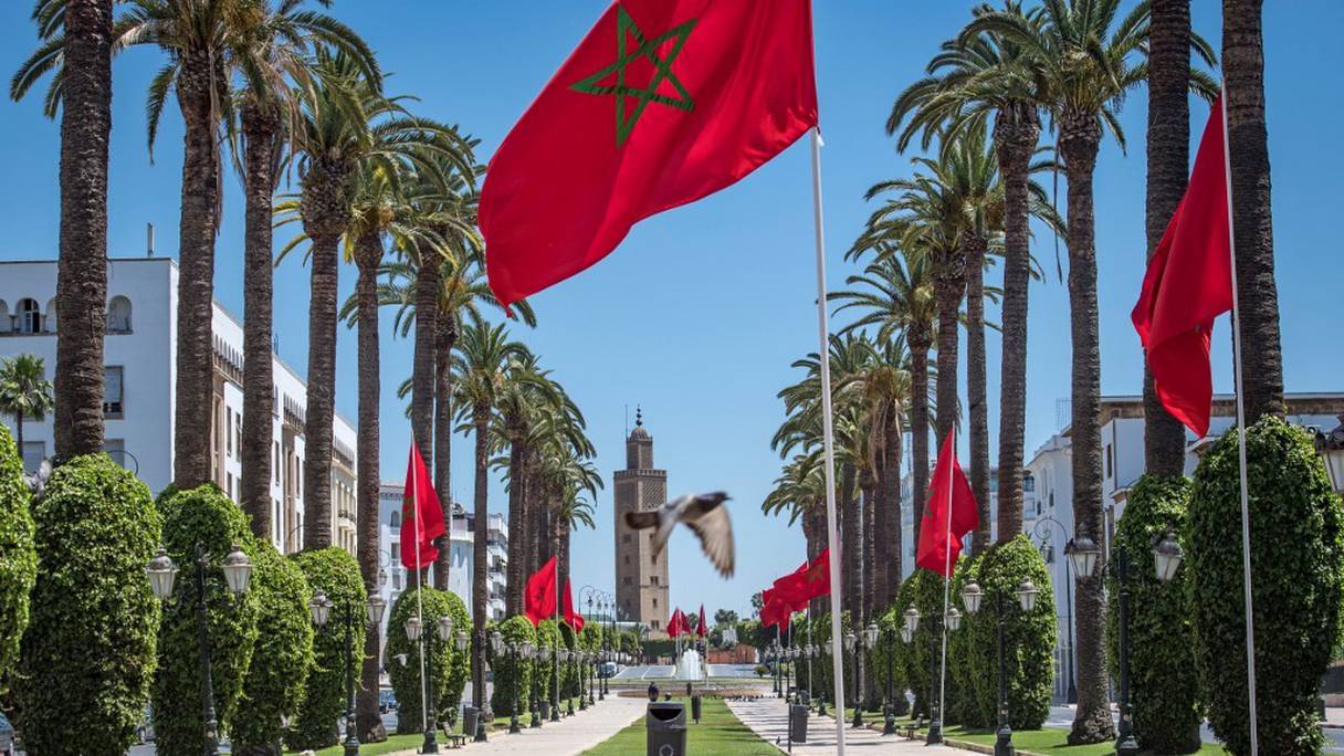 Le centre de la capitale Rabat désert à cause de la pandémie du coronavirus.
