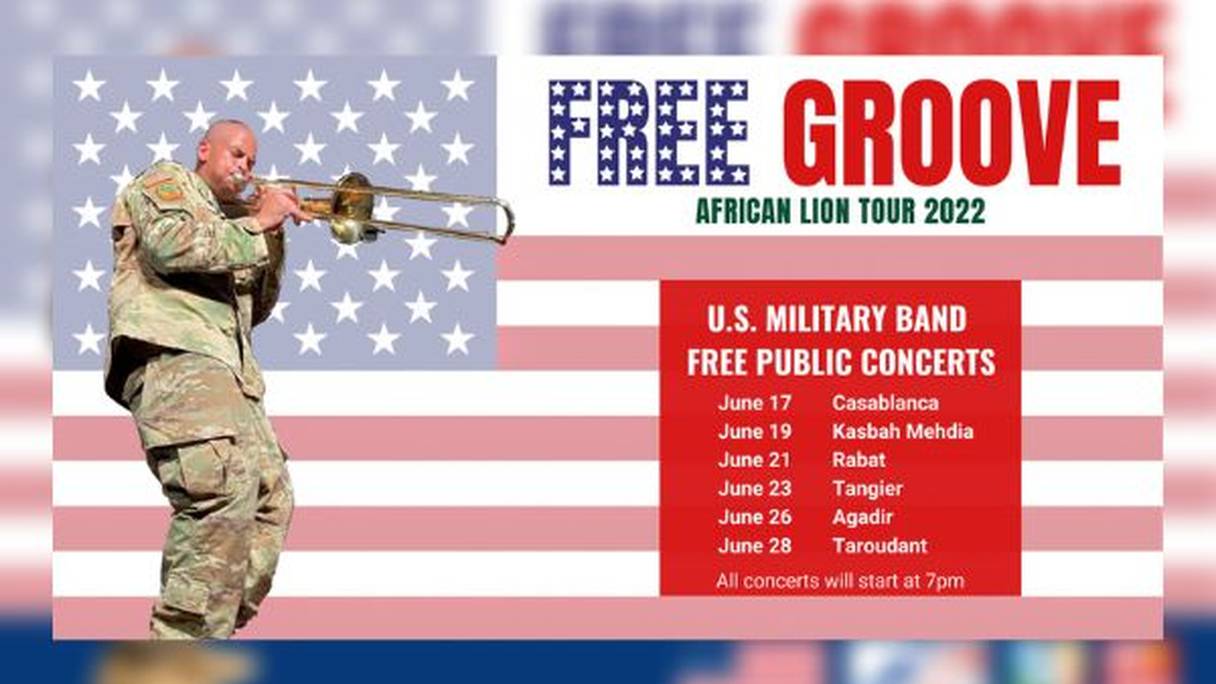 Le groupe musical de l'armée américaine «Free Groove» se produira dans six villes marocaines, du 17 au 28 juin 2022.
