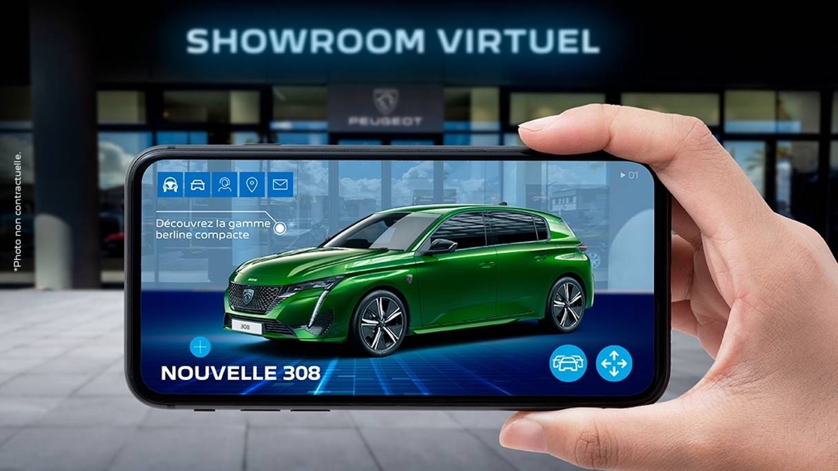 Un aperçu du showroom virtuel de Peugeot.
