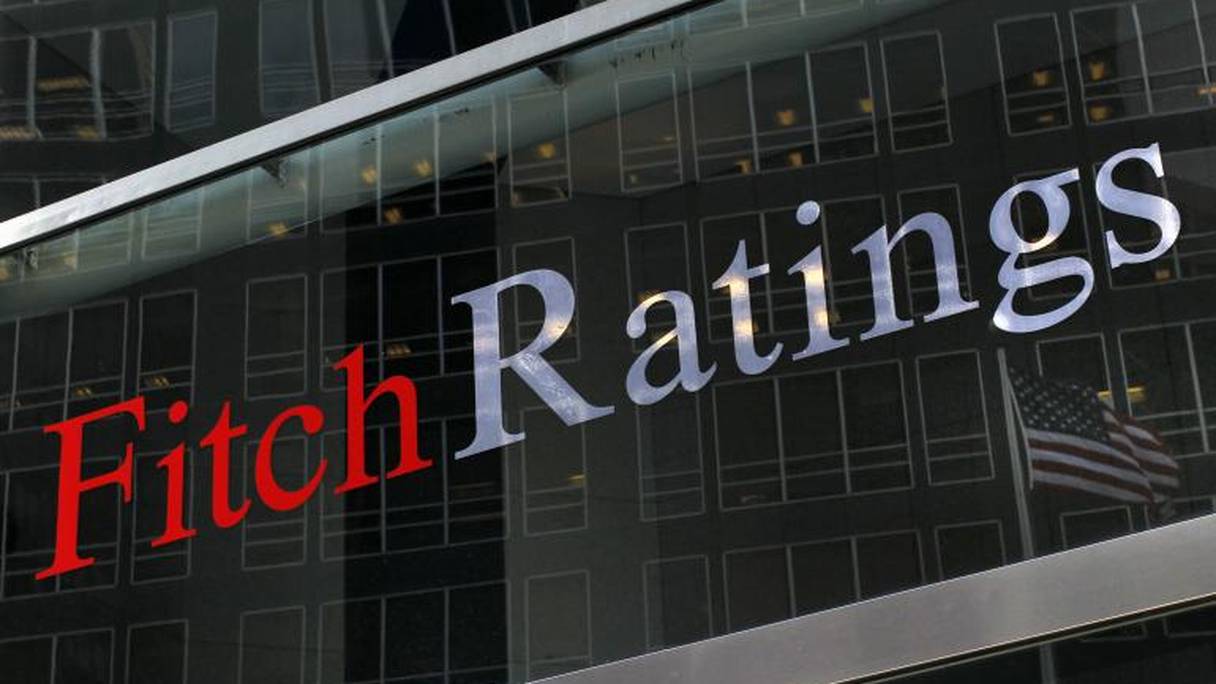 Entrée du siège de l'agence internationale de notation Fitch Ratings, à New York.
