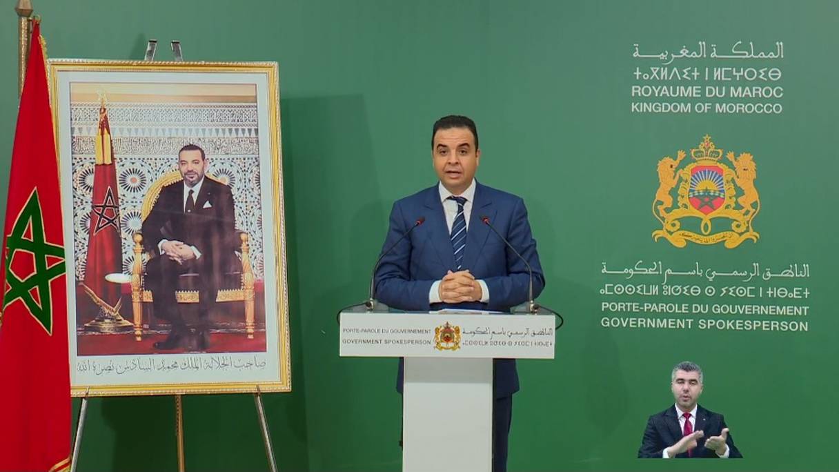 Le porte-parole du gouvernement, Mustapha Baitas lors du point de presse du 2 décembre 2022 à Rabat.
