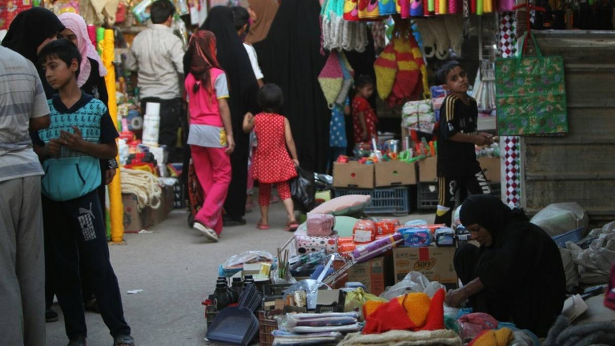 Photo d'archives du marché dans le grand quartier chiite Sadr City, dans le nord de Bagdad.
	 
