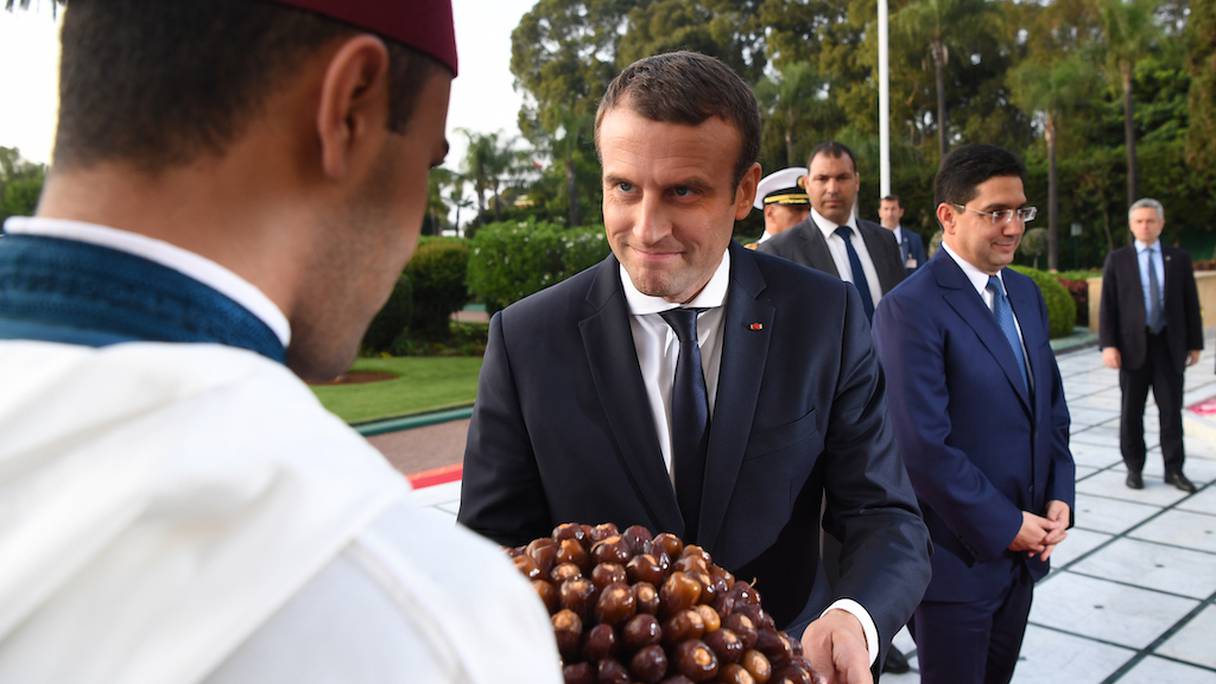 Le président français Emmanuel Macron, en visite au Maroc, le 14 juin 2017.
