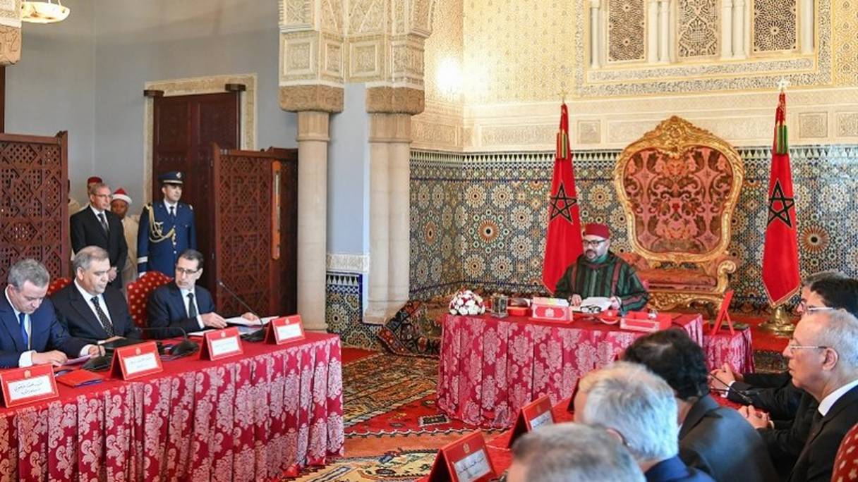 Un Conseil des ministres, présidé par le roi Mohammed VI, le 4 juin 2019 à Rabat. 
