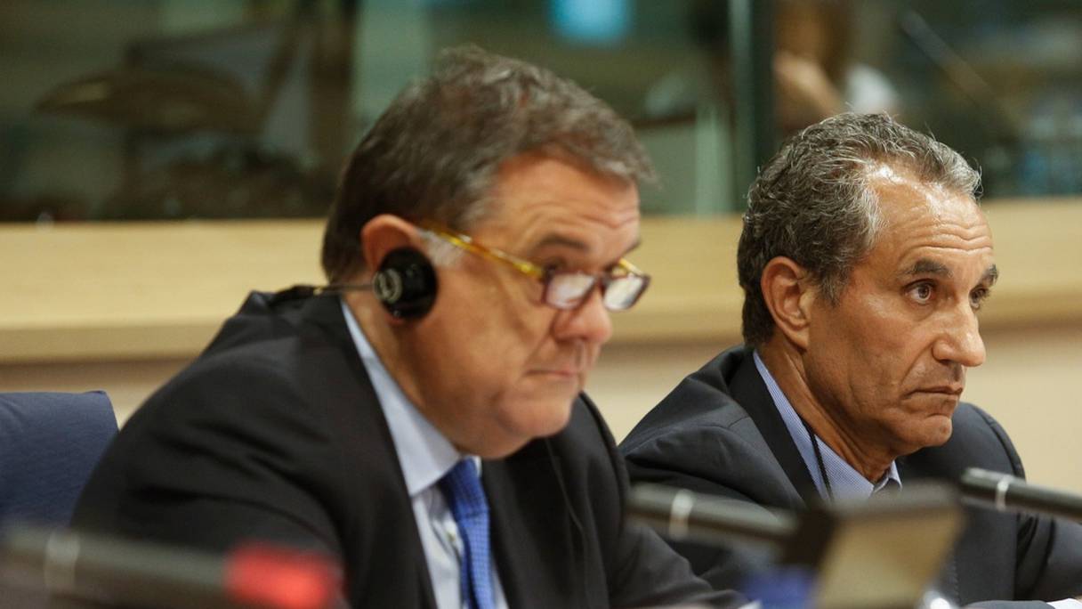Abderrahim Atmoun, coprésident de la Commission parlementaire de l'UE-Maroc (à droite), aux côtés de l'eurodéputé italien, Pierre Antonio Panzeri, président de la délégation Maghreb au sein du Parlement européen.
