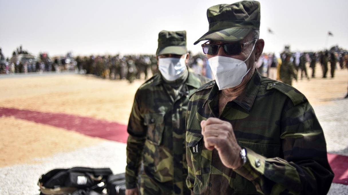 Brahim Ghali, chef du Polisario, à Tindouf en Algérie, le 27 février 2021.
