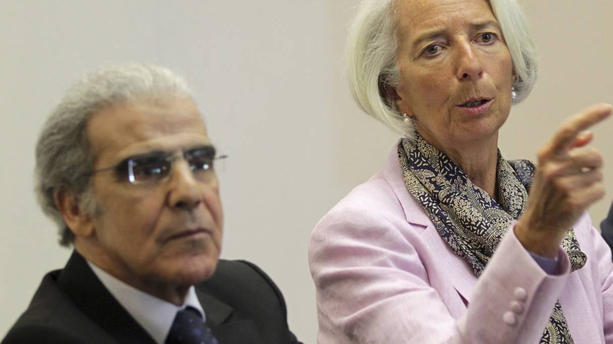 Le wali de Bank Al-Maghrib, Abdellatif Jouahri et la directrice du FMI, Christine Lagarde
