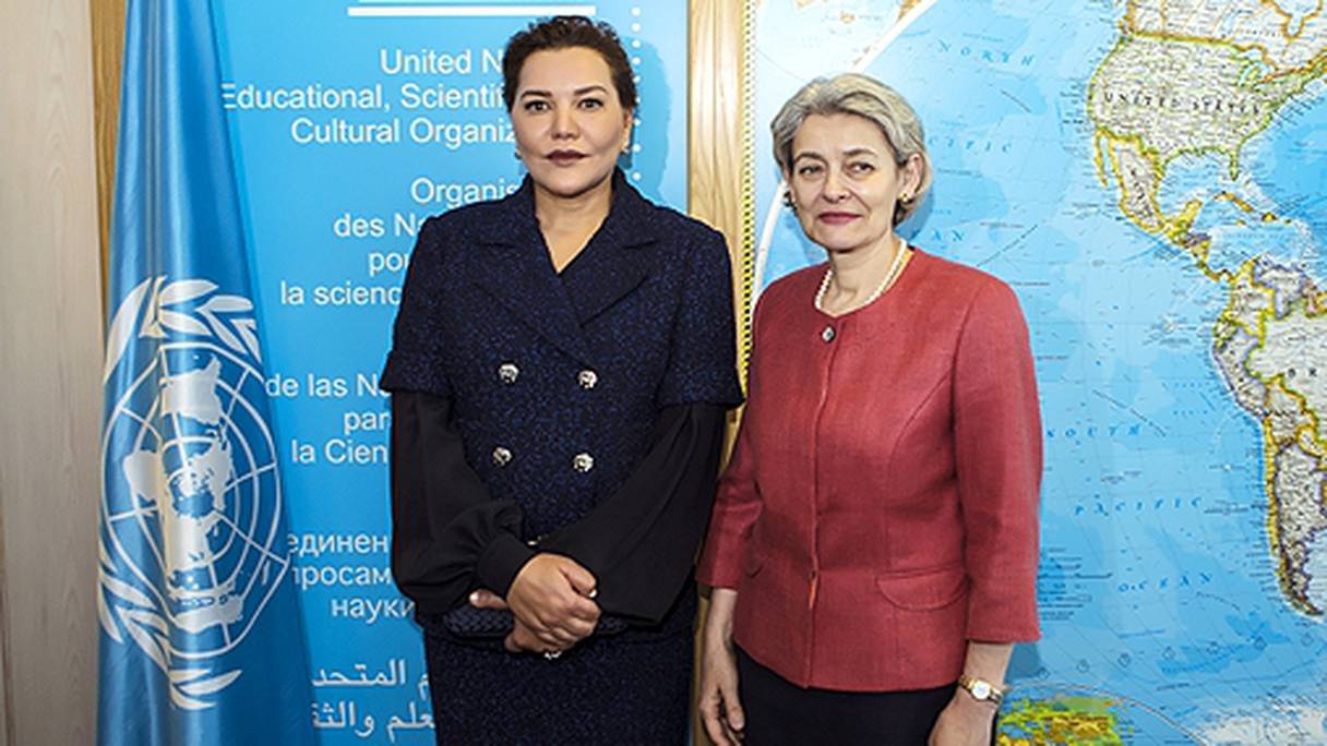 La princesse Lalla Hasnaa et Irina Bokova, directrice générale de l'UNESCO.
