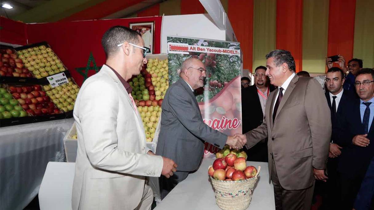 Aziz Akhannouch au Festival national de la pomme, le 10 octobre 2019 à Midelt.

