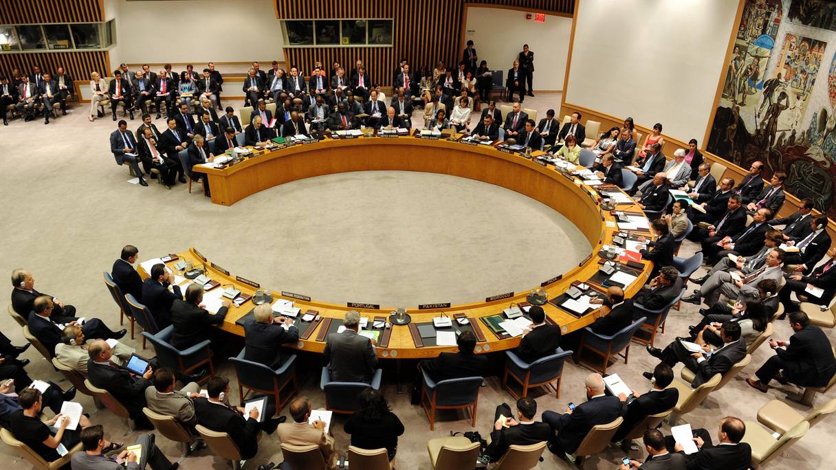Une réunion du Conseil de sécurité de l'ONU.
